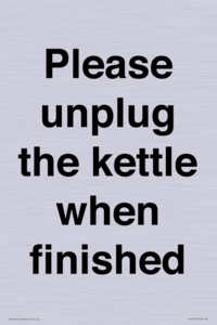 Please unplug the kettle when finished